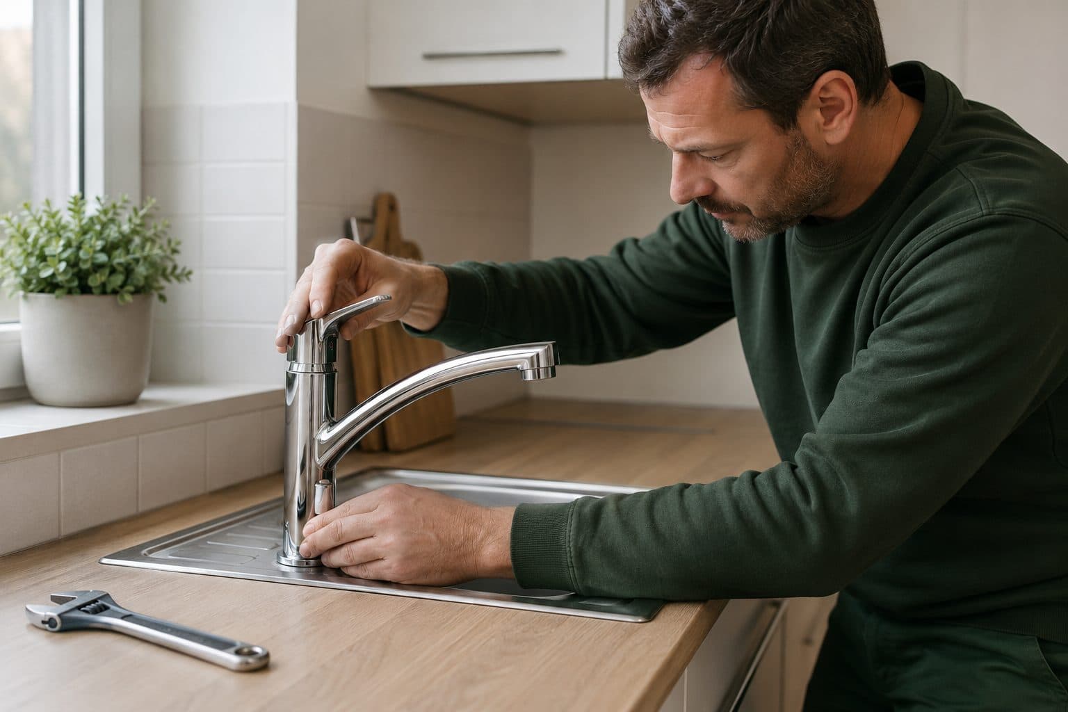 Keukenkraan vervangen in een woning in Edegem
