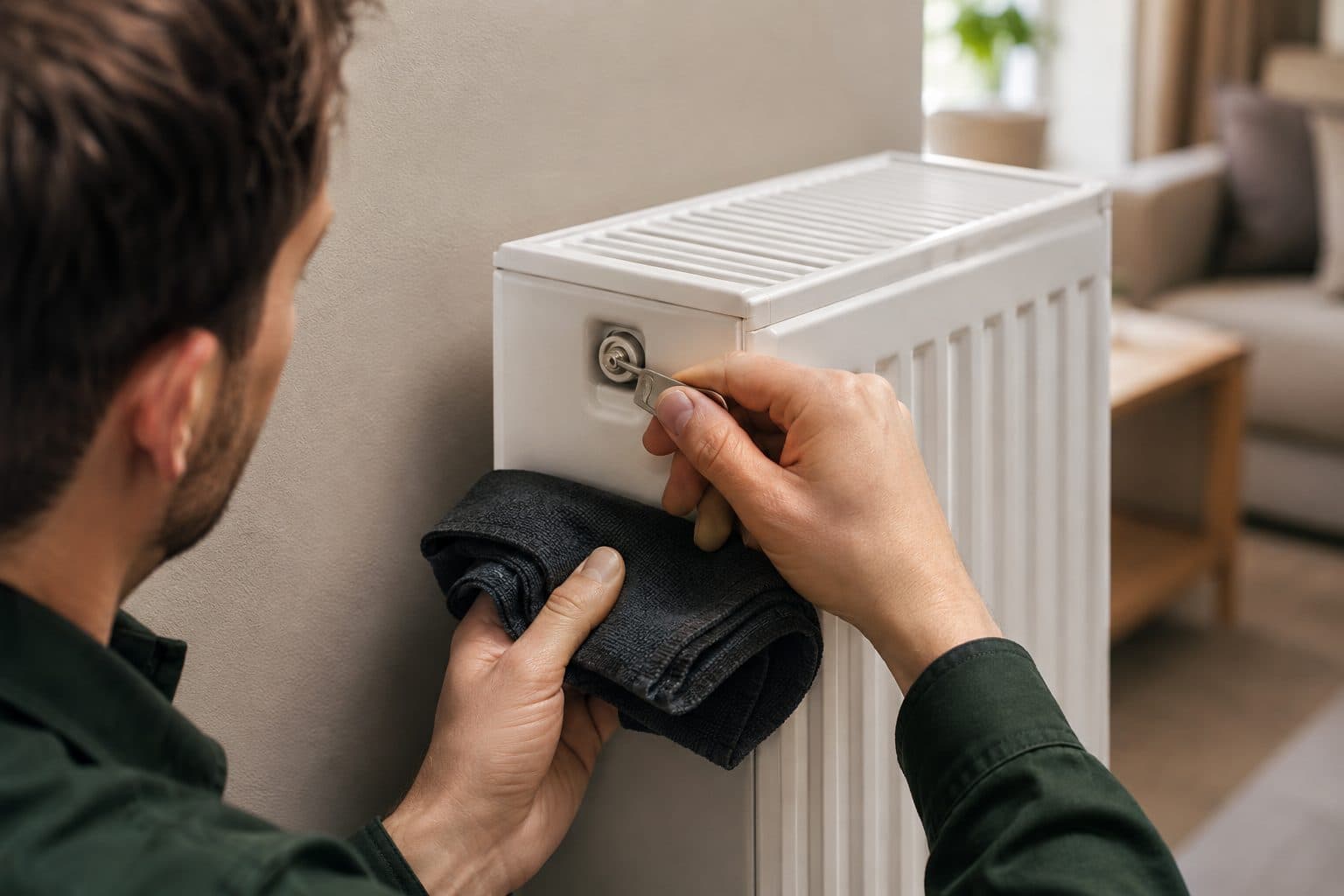 Radiator ontluchten in een woning in Hoboken