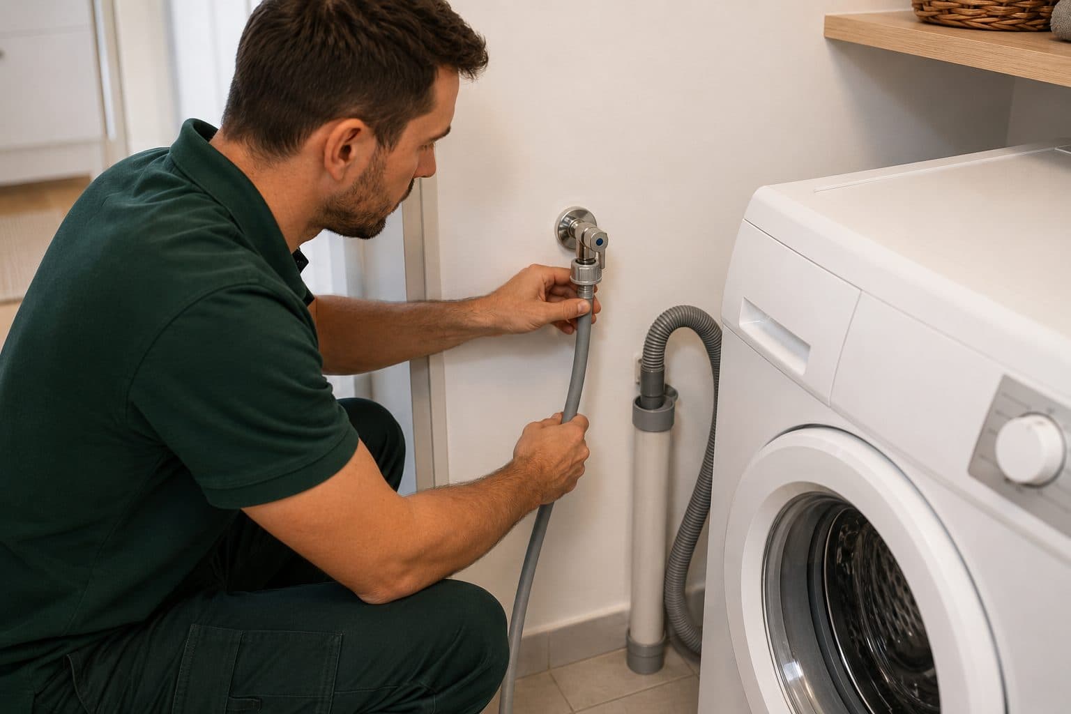 Wasmachine aansluiten in een woning in Merksem