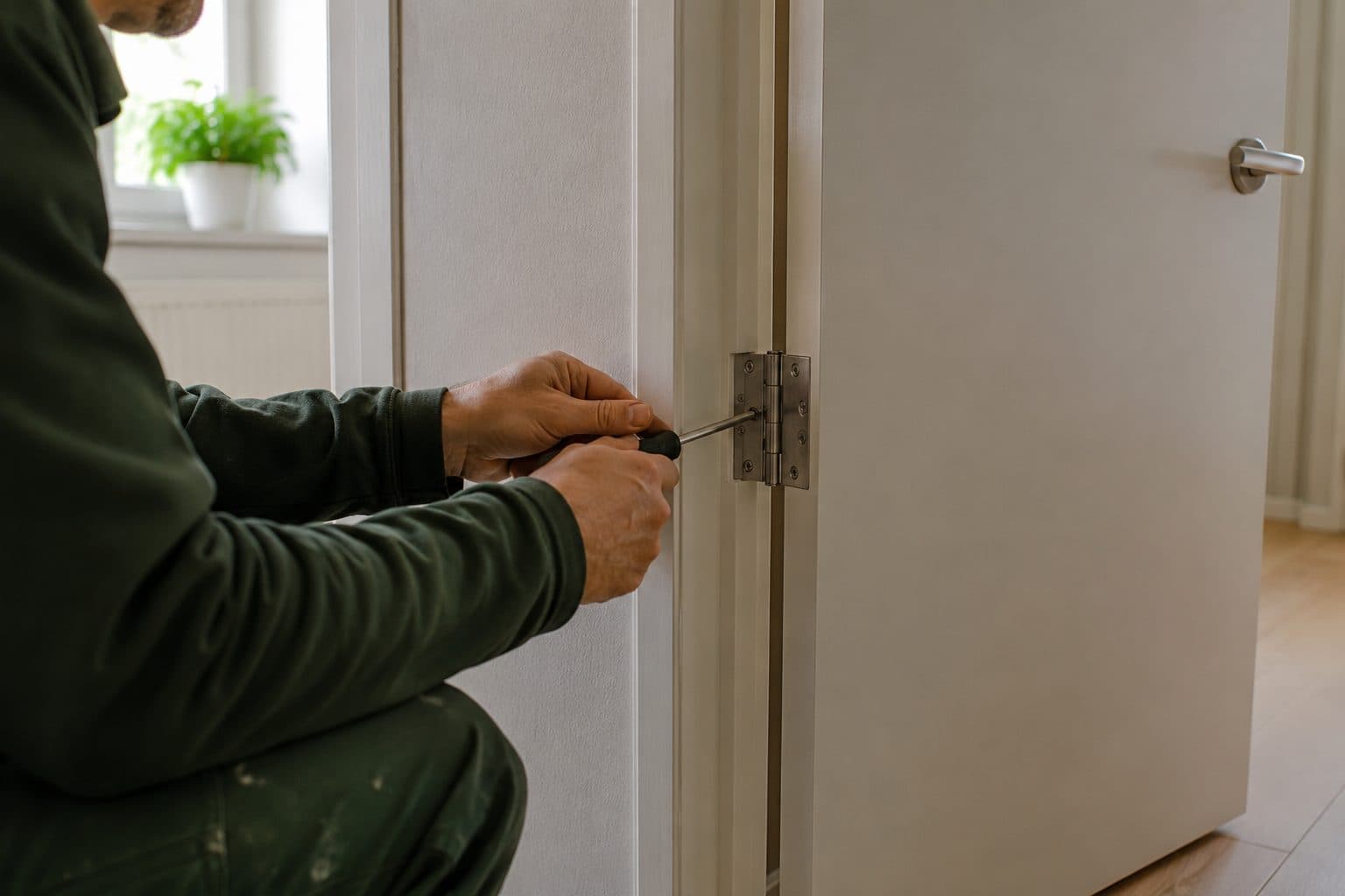 Binnendeur afstellen in een woning in Mortsel